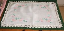 Vintage embroidered linen for sale  SPALDING