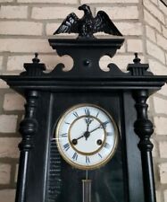 Peuthe Wiener Regulator roble aprox. 1910 oscuro pluma redonda reloj colgante ANTIGUO segunda mano  Embacar hacia Argentina