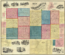 Mapa de linha agrícola de 1858 do condado de Champaign Ohio Urbana, usado comprar usado  Enviando para Brazil