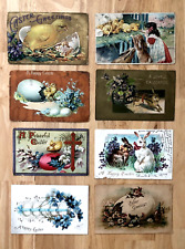ANTIQUE CIRCA 1910 EMBOSSED LOT OF 8 EASTER POSTCARDS / 7 BEN FRANKLIN STAMPS for sale  Shipping to South Africa