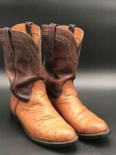 LUCCHESE 2000 MEN'S PARTIAL QUILL OSTRICH BUTTERSCOTCH COWBOY BOOTS SZ 7 1/2B for sale  Shipping to South Africa