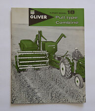 Used, 1960 Oliver Model 18 Pull-Type Combine Brochure for sale  Lakefield