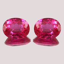 Par de piedras preciosas sueltas de corte ovalado zafiro rosa natural de Ceilán 14 x 12 mm segunda mano  Embacar hacia Argentina