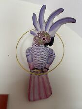 Mexican FOLK ART 19” Leather Bird Sculpture COCKATOO/PARROT Hecho En México, used for sale  Shipping to South Africa