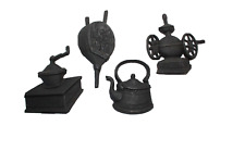 Vintage Mid Century Iron Wall Decor Coffee Griders Bellows Kettle Lot of 4 for sale  Shipping to South Africa