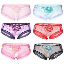 Men's Embroidery Floral Lace Panties Stretchy Hollow Out Sissy Briefs Underwear, used for sale  Shipping to South Africa