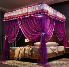 Cortinas de cama luxuosas princesa dossel 4 cantos 3 aberturas laterais rede de dossel comprar usado  Enviando para Brazil