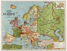 "Cartel de reproducción de mapa de Europa impresión de súper alta calidad 24""x18" segunda mano  Embacar hacia Argentina