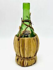 International Wines, Co. EMPTY Green Glass Vtg Wine Bottle w/Rattan Wicker Wrap for sale  Shipping to South Africa