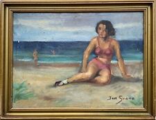 Jan Svane Bathing at the Beach Summer Day Sea Shore Baltic Coast Swimming Fun, used for sale  Shipping to Canada