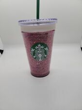 Copo frio acrílico Starbucks com palha, 16 oz - GLITTER ROSA  comprar usado  Enviando para Brazil