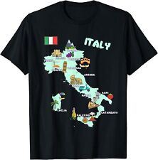 NUEVO LIMITADO Italia Mapa Símbolos Italianos Ciudades Bandera Italiana Camiseta segunda mano  Embacar hacia Argentina