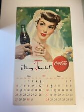 Usado, Calendario de pared Coca-Cola Soda Pop 1951 (solo mayo junio) 13" X 22" en tablero de carteles segunda mano  Embacar hacia Argentina