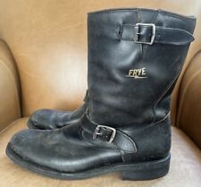 Botas masculinas Frye Engineer de couro preto botas de fivela de moto sola Vibram tamanho 9D comprar usado  Enviando para Brazil