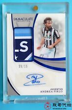 2017 Immaculate Juventus Andrea Pirlo safira Match-worn adesivo doente autografado 9/15, usado comprar usado  Enviando para Brazil