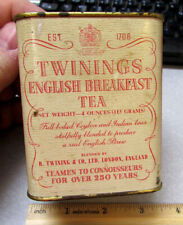 Vintage Twinnings English Breakfast Tea empty 4 oz tin, nice home decor tin for sale  Shipping to South Africa