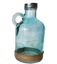 Botella de vidrio azul transparente. Reciclada. Tapa de aluminio vintage de 20 oz  segunda mano  Embacar hacia Argentina