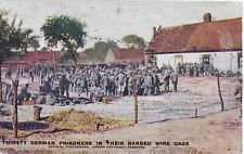 VINTAGE ARMY MILITARY POSTCARD,GERMAN PRISONERS IN THEIR BARBED WIRE CAGE,1917 for sale  Shipping to South Africa