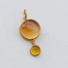 Berloque de pedra preciosa citrino amarelo natural ouro 18k sólido pingente de berloque feminino para meninas comprar usado  Enviando para Brazil