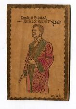 Sherlock Holmes Holding Gun RARE Leather Postcard 1907 Pottstown PA 5&10 Store!, used for sale  Shipping to South Africa