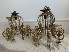 pair vintage crystal chandelier for sale  HULL