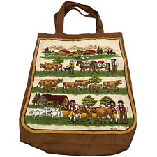Used, Alba Tote Double Sided Reusable Swiss Mountain Scape Cows Goat for sale  Shipping to South Africa