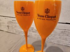 Copos de champanhe Veuve Clicquot rótulo amarelo acrílico laranja x 2 novos, usado comprar usado  Enviando para Brazil