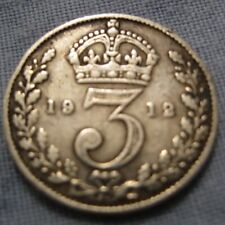 TITANIC SOLID SILVER Three pence 1912 Coin 3d Royal Mint Vintage Retro Antique for sale  SALFORD