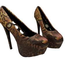 IRON FIST Platform Heels Leopard 7AU 39EU 'Don't Pussy Foot Around' UK Import  for sale  Shipping to South Africa