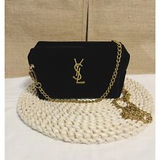 Yves Saint Laurent YSL oro negro maquillaje cosmético bolsa embrague cuerpo corsés, usado segunda mano  Embacar hacia Argentina