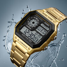 Relógios de pulso esportivos digitais masculinos de aço inoxidável à prova d'água LED data AF9 comprar usado  Enviando para Brazil