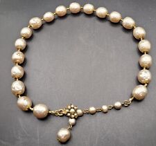 Used, Big Vintage Miriam Haskell Champagne Faux Pearls Necklace 13" of Pearls 17" All for sale  Shipping to South Africa