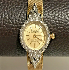 Used, Vintage Dufonte Lucien Piccard Quartz Genuine Diamonds Gold Plated Ladies Watch for sale  Shipping to South Africa