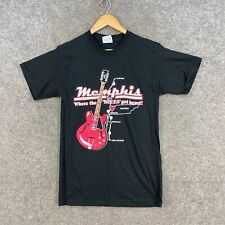 Camiseta Hanes Adulto Talla S Pequeña Negra Memphis Guitarra Gráfica Mangas Cortas J4704, usado segunda mano  Embacar hacia Argentina