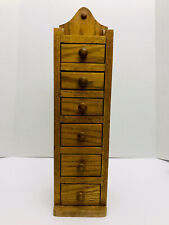 Vintage Wooden Spice Storage Shelf Cabinet 6 Drawers - Wall or Countertop , used for sale  Shipping to South Africa