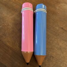 Estojo lápis vintage anos 80 com zíper superior 10” rosa e azul professor presente criança comprar usado  Enviando para Brazil