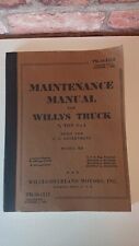 Maintenance manual willy for sale  HORSHAM