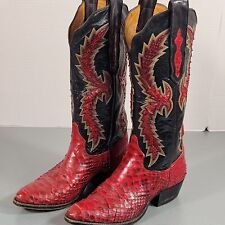DALLAS Red Snakeskin Cowboy Boots - SZ 5.5C PRE-OWNED , used for sale  Shipping to South Africa