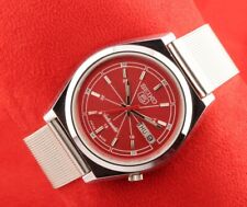 Relógio de pulso masculino vintage antigo Seiko 5 vermelho automático japonês 37,5 mm comprar usado  Enviando para Brazil