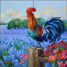 Rooster tile backsplash for sale  Shipping to Ireland