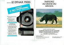 Publicité Advertising 029  1991  concours safari Minolta Dynax 7000 i ( 2 pages) d'occasion  Raimbeaucourt