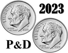  2023 monedas de diez centavos P&D Roosevelt - 10 centavos - UNC - 2 monedas segunda mano  Embacar hacia Argentina