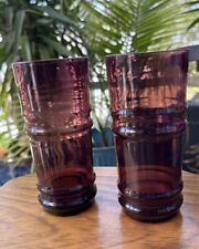 ¿De colección Blenko? 2 vasos de bar Tiki cóctel amatista púrpura bambú amatista segunda mano  Embacar hacia Mexico