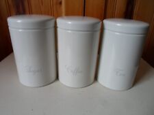 Set Of 3 Brabantia White  Canisters : Tea / Coffee / Sugar * IMPERFECT * for sale  Shipping to South Africa