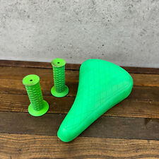 Old School BMX Huffy Dirt Dog Seat Green Persons Permaco 80s 90s Grips for sale  Shipping to South Africa