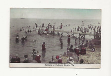 1911 COLONIAL BEACH VIRGINIA SCENE - BIG CROWD OF BATHERS AT PIER - POSTMARK for sale  Shipping to South Africa