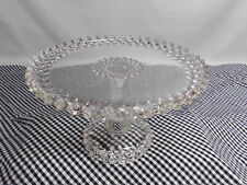 Vtg Clear Glass Round Cake Stand Fostoria American? 10" Diameter 6.75" Tall for sale  Shipping to South Africa