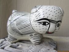 Usado, Figura animal blanco y negro cerámica arte popular Barro pintado a mano México Talavera segunda mano  Embacar hacia Argentina