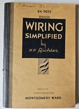 Cableado folleto Montgomery Ward 1938 simplificado por HP Ritcher & Insert 84-9012. segunda mano  Embacar hacia Argentina