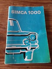 Simca 1000 owners for sale  KILGETTY